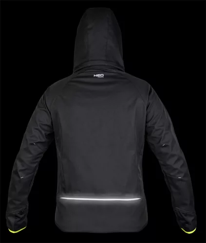 Softshell munkavédelmi kabát, fekete-sárga, XXL
