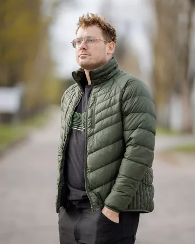 Téli munkavédelmi kabát, Mix&Match, steppelt-szigetelt anyag, könnyű, zöld-fekete, XXL