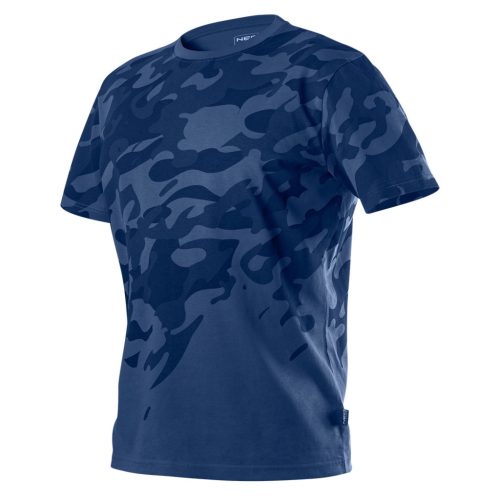 Munkavédelmi póló, CAMO Navy, tengerészkék, terepmintás, 100% pamut, M