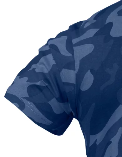 Munkavédelmi póló, CAMO Navy, tengerészkék, terepmintás, 100% pamut, XXL