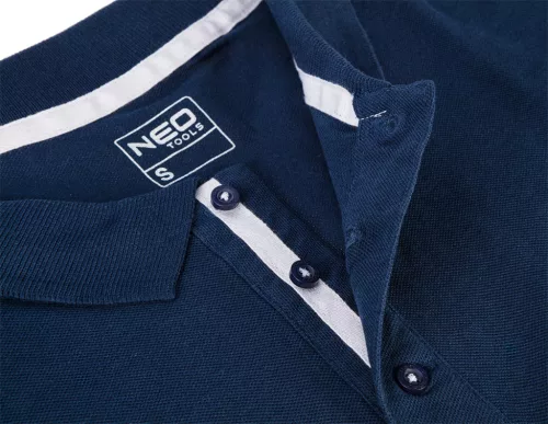 Munkavédelmi póló, galléros, kék, Denim, 100% pamut, 200g/m2, XXL