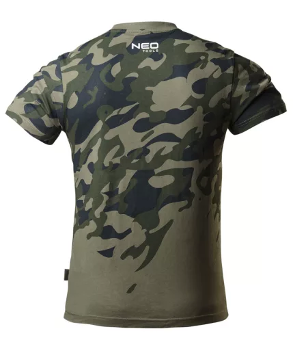 Munkavédelmi póló, CAMO, terepmintás, olíva, 100% pamut, 180g/m2, L