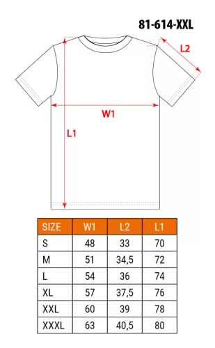 Munkavédelmi póló, prémium, lélegző hálós panel, 92% poliészter + 8% spandex, 220 g/m2, XXL