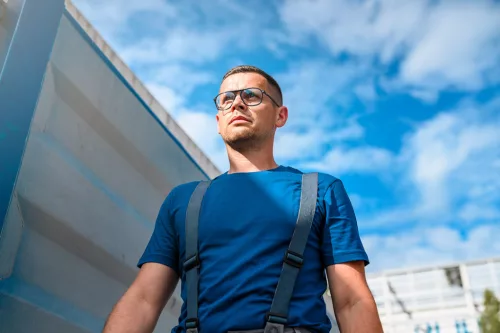 Munkavédelmi póló, HD+, kék, 100% pamut, XXL