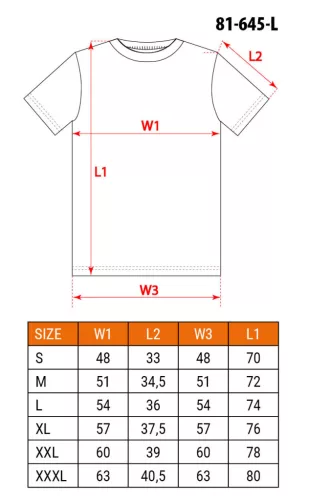 Munkavédelmi póló, Outdoor, hegyek, fekete, 100% pamut, 180g/m2, L