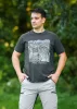 Munkavédelmi póló, Outdoor, hegyek, fekete, 100% pamut, 180g/m2, XL