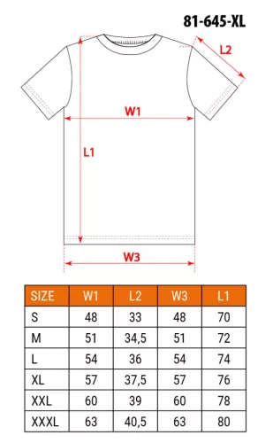 Munkavédelmi póló, Outdoor, hegyek, fekete, 100% pamut, 180g/m2, XL
