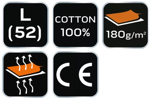 Munkavédelmi póló, piros, 100% pamut, 180g/m2, L