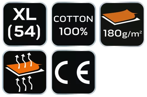 Munkavédelmi póló, piros, 100% pamut, 180g/m2, XL