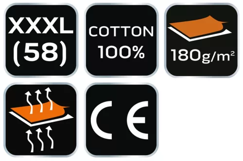 Munkavédelmi póló, piros, 100% pamut, 180g/m2, XXXL