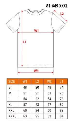 Munkavédelmi póló, sötétkék, Navy, 100% pamut, 180g/m2, XXXL