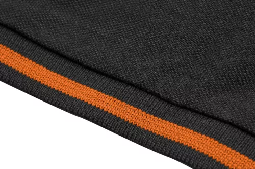 Munkavédelmi póló, fekete, galléros, Garage, pique, 100% pamut, 195g/m2, L