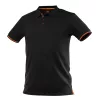 Munkavédelmi póló, fekete, galléros, Garage, pique, 100% pamut, 195g/m2, M