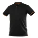 Munkavédelmi póló, fekete, galléros, Garage, pique, 100% pamut, 195g/m2, M