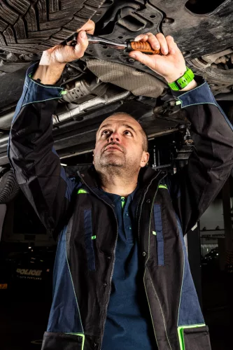 Munkavédelmi póló, galléros, Motosynteza, pique, 100% pamut, 195g/m2, M