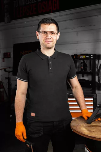 Munkavédelmi póló, galléros, Denim, fekete, pique, 100% pamut, 196g/m2, XL