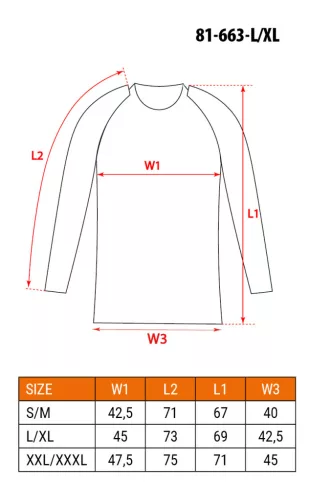 Thermo aláöltözet felső, hosszú ujjú Carbon, L/XL
