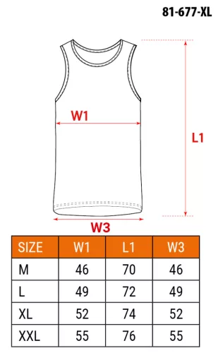 Munkavédelmi póló, fekete-fehér, ujjatlan, 95%pamut, 5%elasztán, 2db, XL