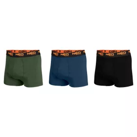   Boxeralsó, 95% pamut, 2% elasztán, olivazöld, kék, fekete, 3db, L
