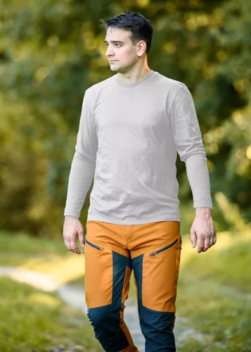 Munkavédelmi póló, hosszú ujjú, szürke, 90% pamut, L