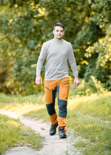 Munkavédelmi póló, hosszú ujjú, szürke, 90% pamut, XL