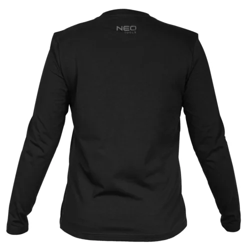 Munkavédelmi póló, hosszú ujjú, fekete, 100% pamut, L