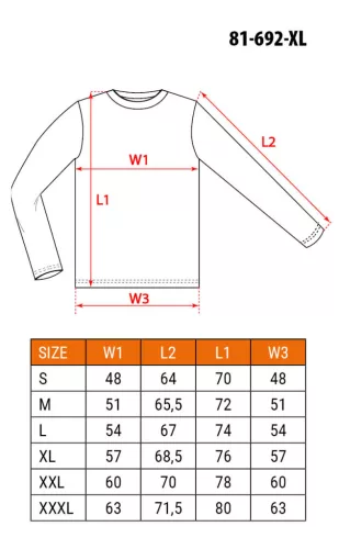 Munkavédelmi póló, hosszú ujjú, tengerészkék, 100% pamut, XL