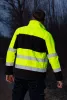 Láthatósági munkavédelmi kabát, softshell, neonsárga-fekete, XXL