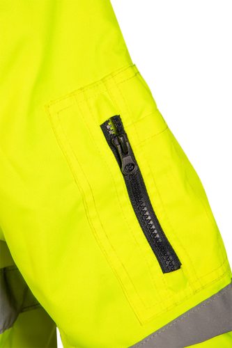 Láthatósági munkavédelmi kabát, Szigetelt, sárga, 3az1-ben, L