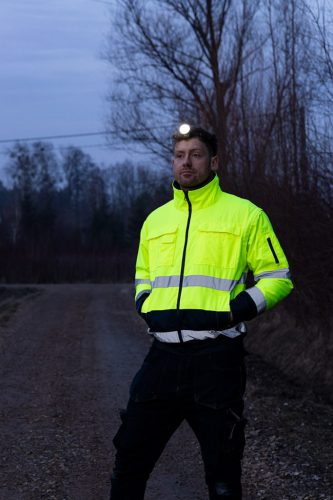 Láthatósági munkavédelmi kabát, Szigetelt, sárga, 3az1-ben, M