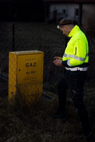 Láthatósági munkavédelmi kabát, Szigetelt, sárga, 3az1-ben, M