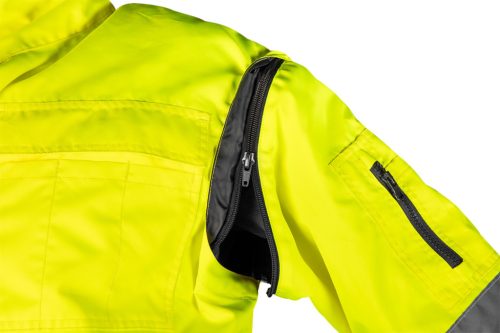 Láthatósági munkavédelmi kabát, Szigetelt, sárga, 3az1-ben, M