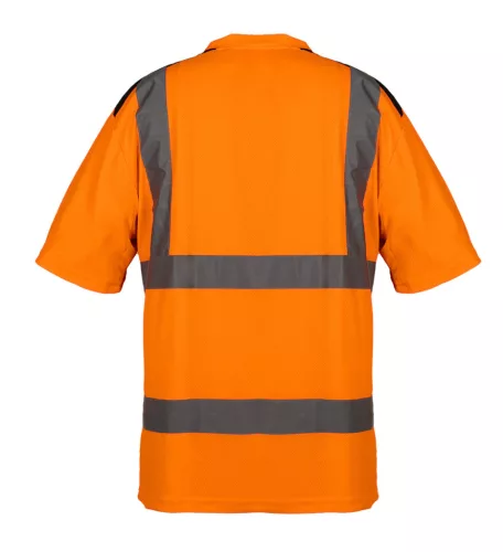 Láthatósági munkavédelmi póló, narancssárga, sötét alsó résszel, XL