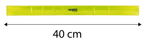 Fényvisszaverő szalag ruházatra, 3x40cm, tépőzáras, neonzöld, rendelési egység: 100db