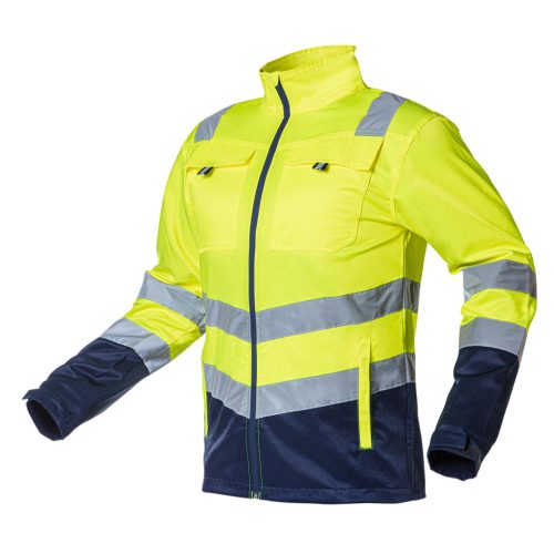 Láthatósági Munkavédelmi kabát, VISIBILITY, citromsárga, 60% pamut, 40% polyester, 260 gsm, L