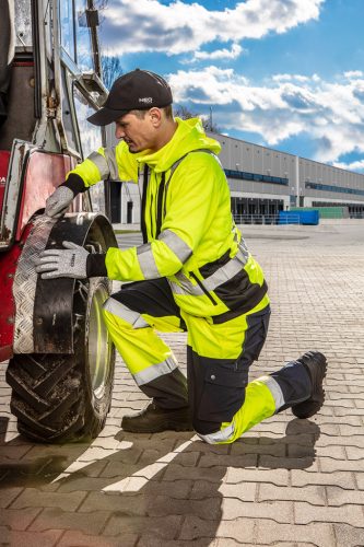 Láthatósági softshell munkásnadrág, citromsárga, L