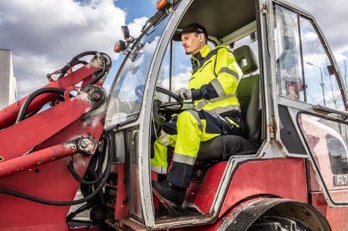 Láthatósági softshell munkásnadrág, citromsárga, XL