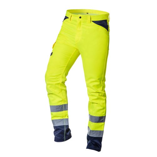 Láthatósági Munkásnadrág, VISIBILITY, 60% pamut, 40% polyester, 260 gsm, citromsárga, S