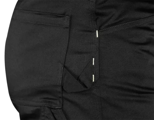 Láthatósági munkásnadrág Mix&Match, 1. oszt., 240g/m2, külső zsebek, profilozott térdbetét, fek.-sárga, XL