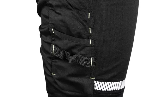 Láthatósági munkásnadrág Mix&Match, 1. oszt., 240g/m2, külső zsebek, profilozott térdbetét, fek.-sárga, XXL