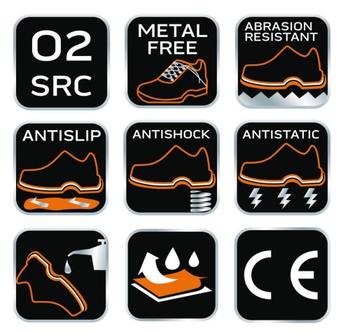 Munkacipő, O2 SRC, fémmentes, nubuk bőr, 45