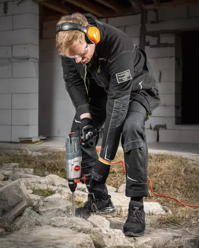 Munkavédelmi cipő, O1 SR, fekete textil-bőr, NEO AIR, légpárnás, fémmentes, csúszásgátlós talpfelület, 40
