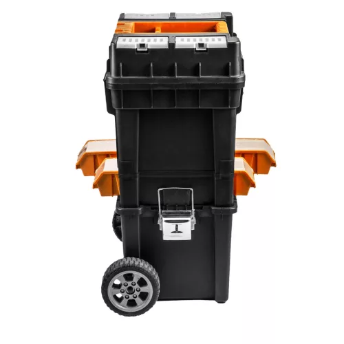 Szerszámosláda, szerszámláda gurulós, műanyag, rakásolható, 49.5x36x71cm