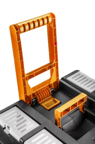 Szerszámosláda, szerszámláda gurulós, műanyag, rakásolható, 49.5x36x71cm