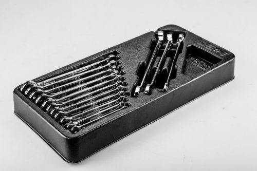 Csillag-villáskulcs készlet 14db, 6-19mm, műhelykocsitálcával