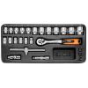 Dugókulcskészlet 3/8", 6-24mm, műhelykocsitálcával, 22db