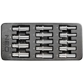   Dugókulcskészlet 1/2”, hosszú, 8-21mm, műhelykocsitálcával, 14db