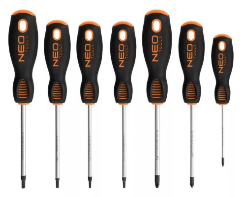 Műszerész, precíziós csavarhúzó készlet, PZ, Torx, 12db, műhelykocsitálcával
