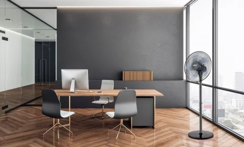 Álló ventilátor 50W, átmérő 40cm, 3 sebességfokozat, forgó, 2az1-ben, állitható magasság