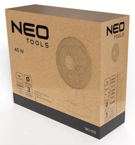 Asztali ventilátor, 45W, 40cm átmérő, oszcillátoros
